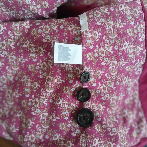 GAP Women's Rose Pink Classic Tailored Corduroy Blazer with Floral Cuffs 4 - Picture 13 of 15